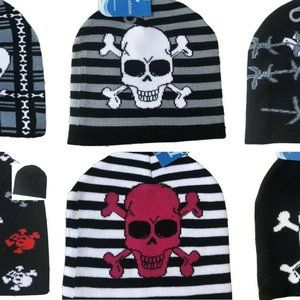 Adult Halloween Beanie Knitted Assorted Skulls